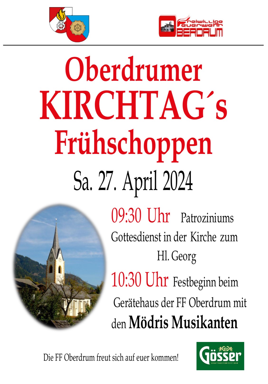 Oberdrumer Kirchtag Plakat 2024